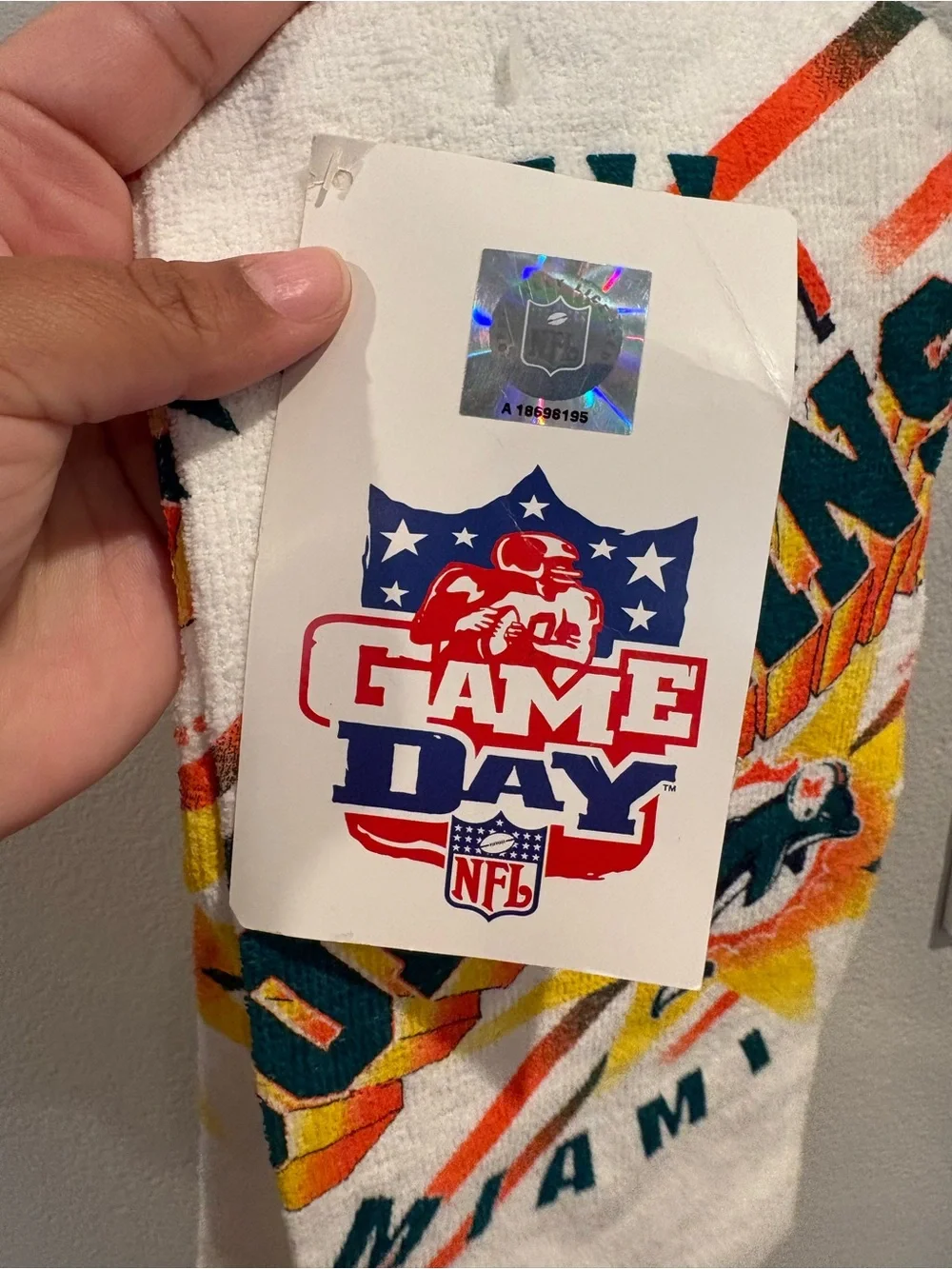 vintage Miami Dolphins NFL 1997 Kitchen Dish Towel New Old Stock